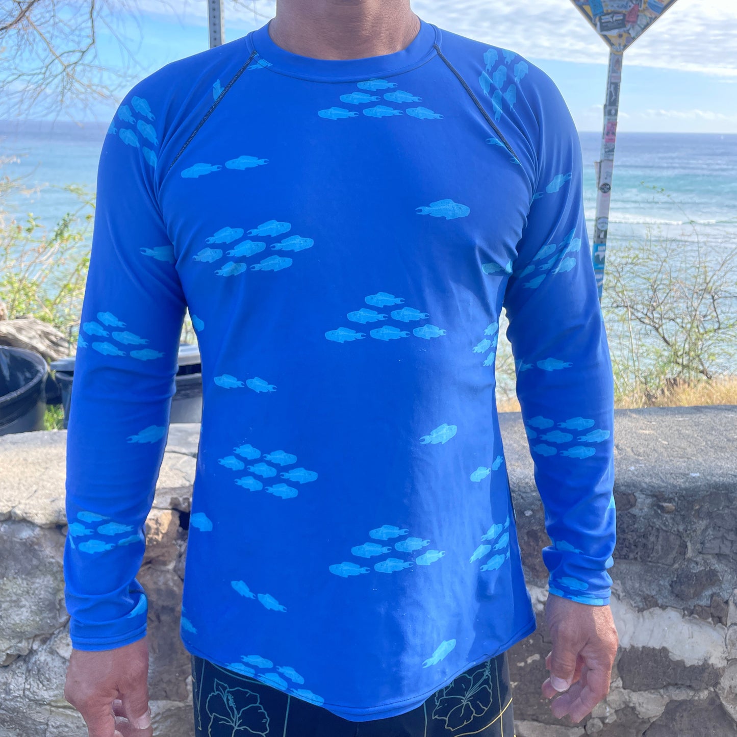men's uhu fish rash guard
