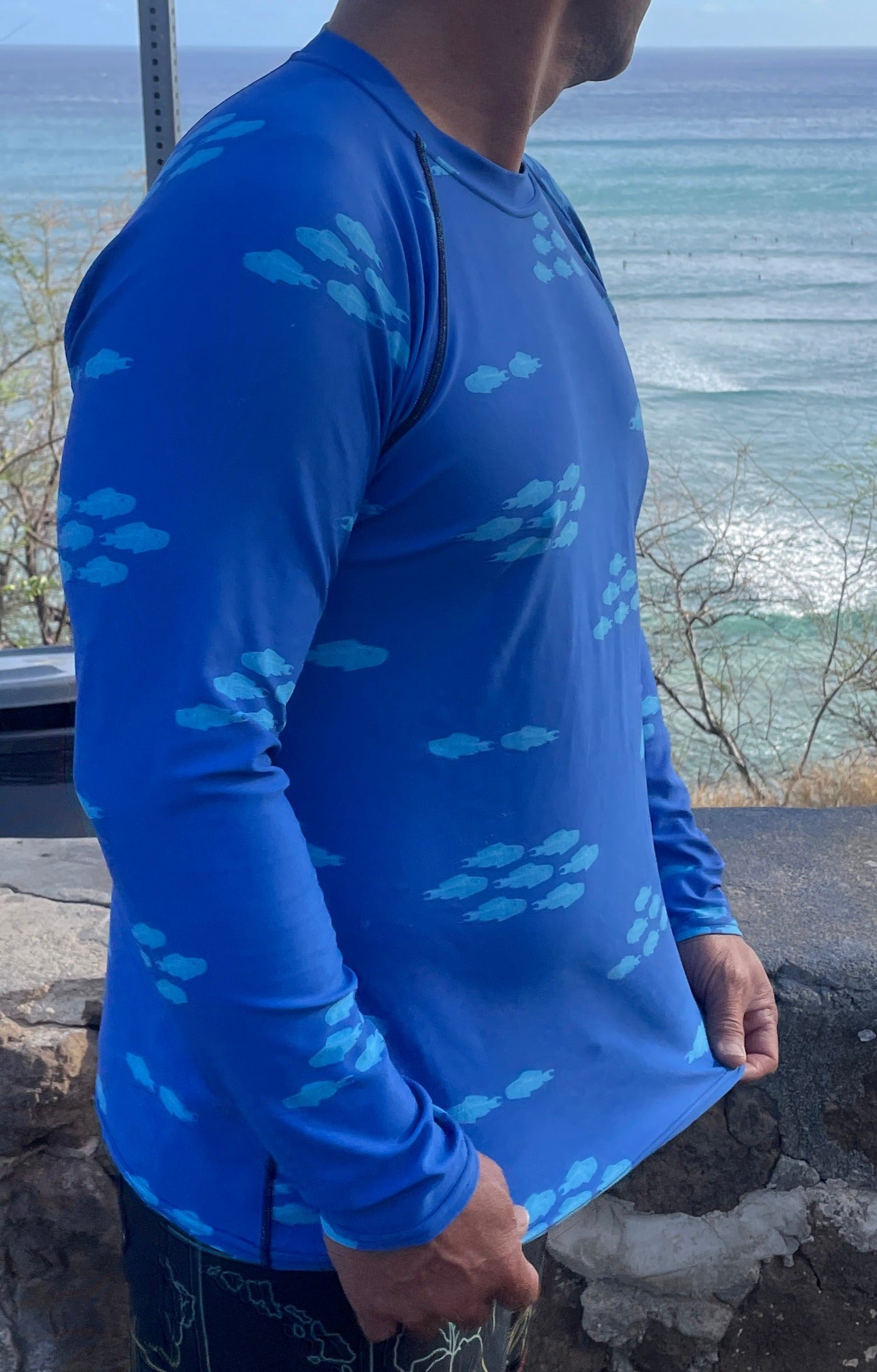 men's uhu fish rash guard