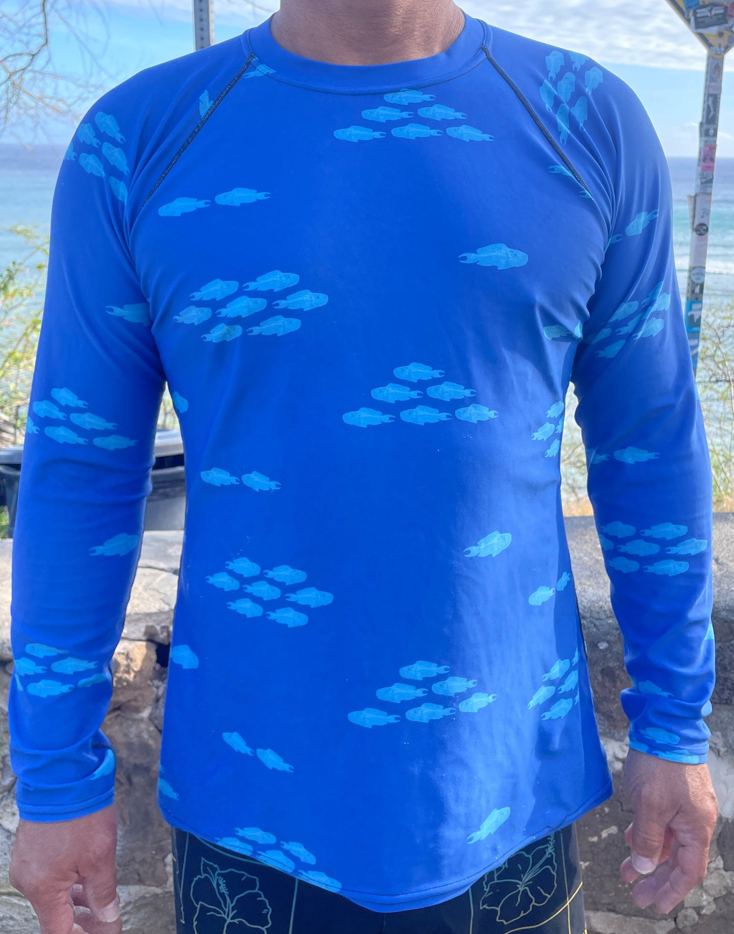 men's uhu fish rash guard