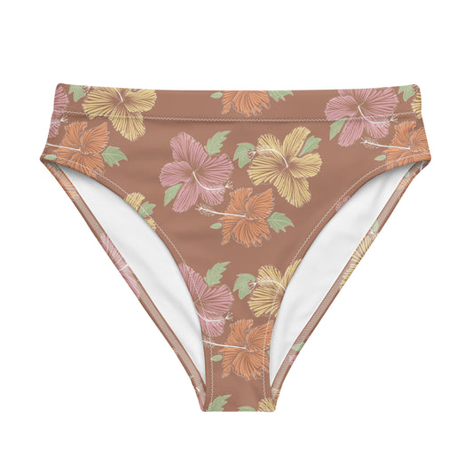 hibiscus recycled high-waisted bikini bottom