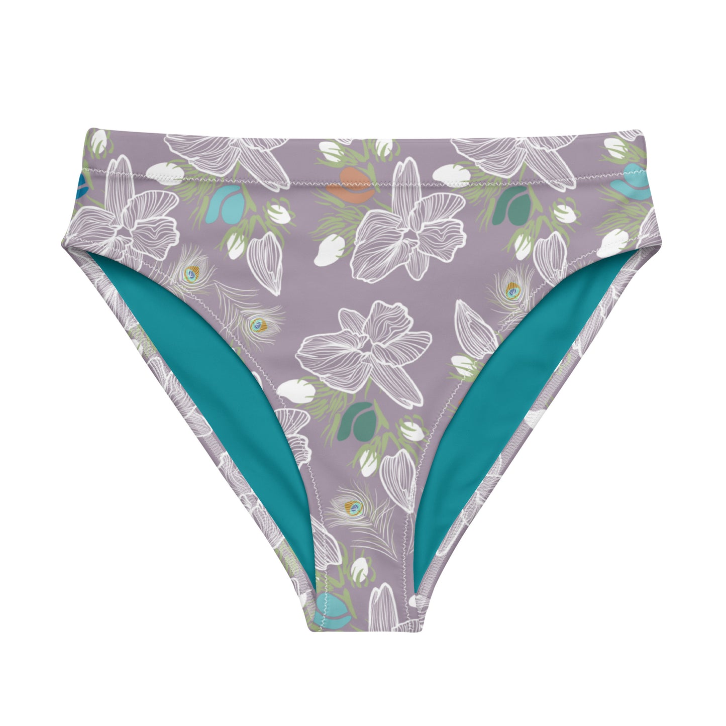 pikake bottom recycled high-waisted bikini bottom