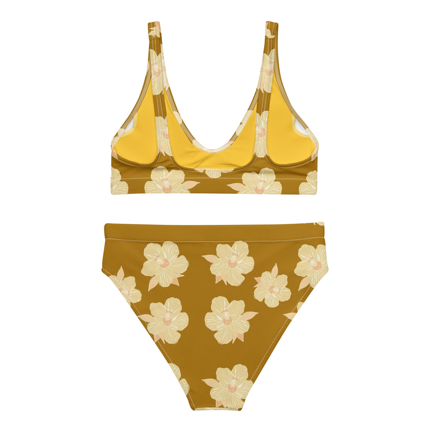 yellow biscuit recycled high-waisted bikini