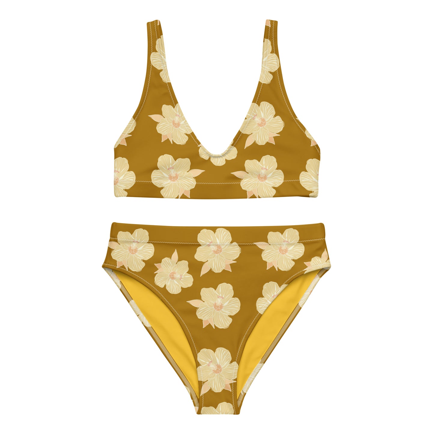 yellow biscuit recycled high-waisted bikini