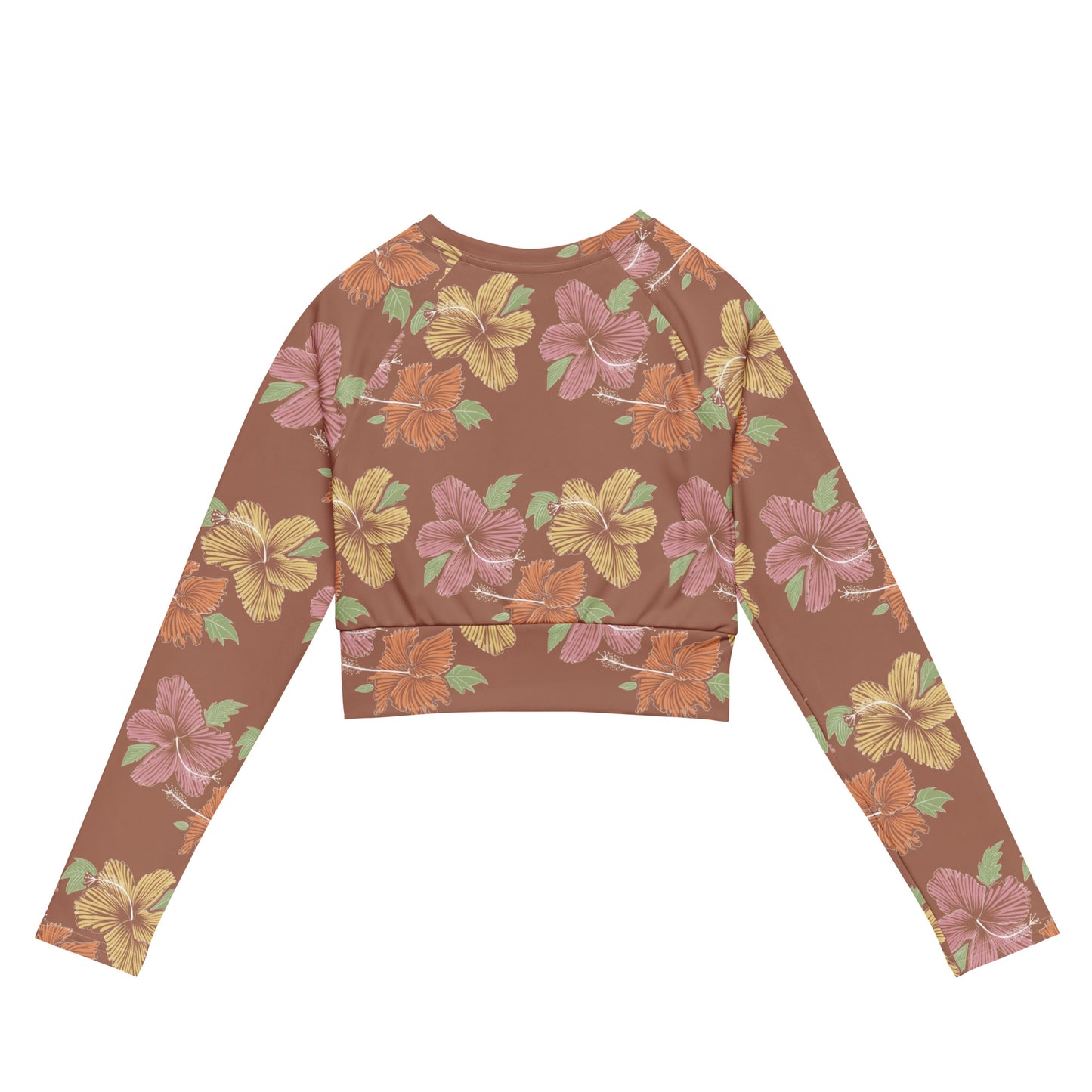 hibiscus recycled long-sleeve crop top