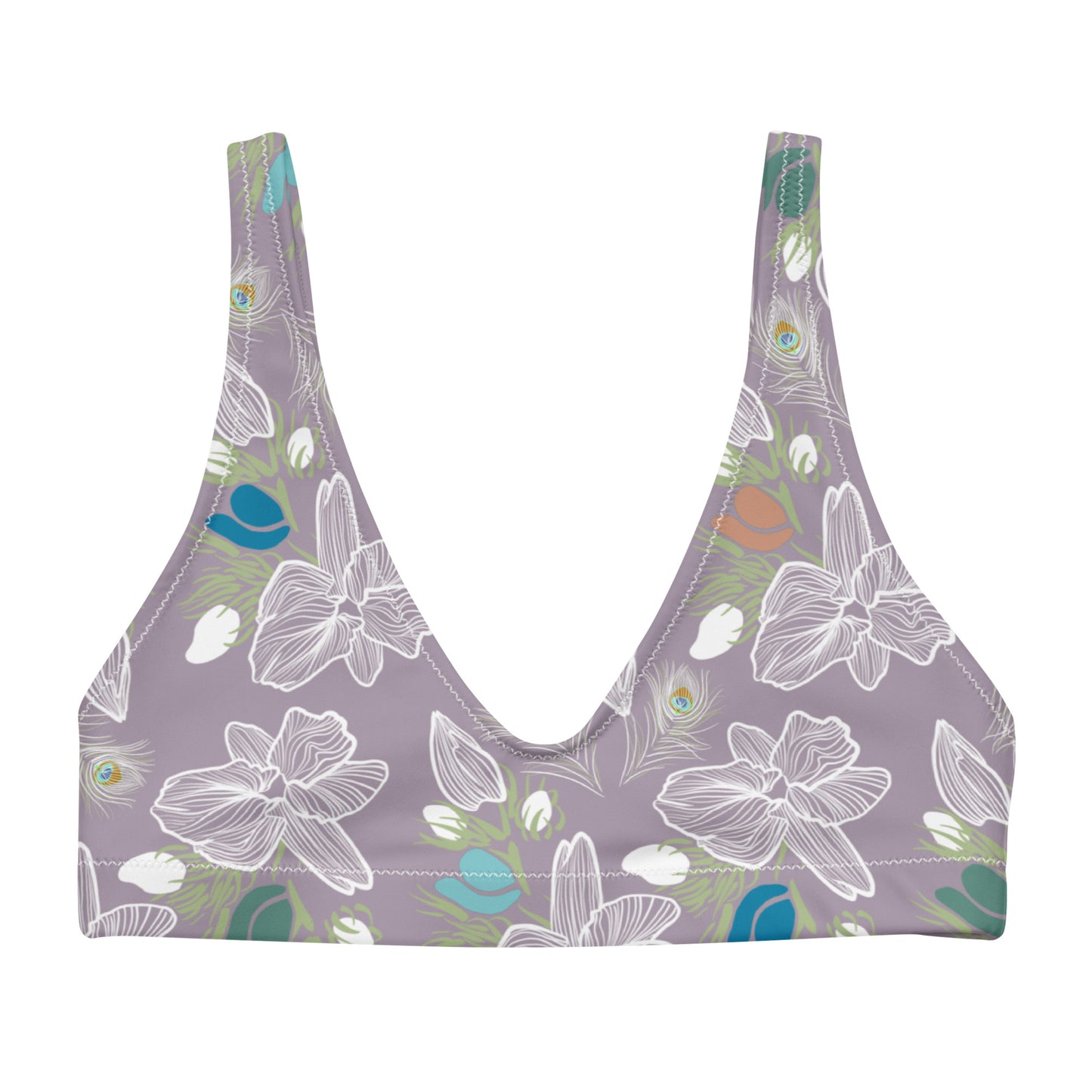 pikake top recycled padded bikini top