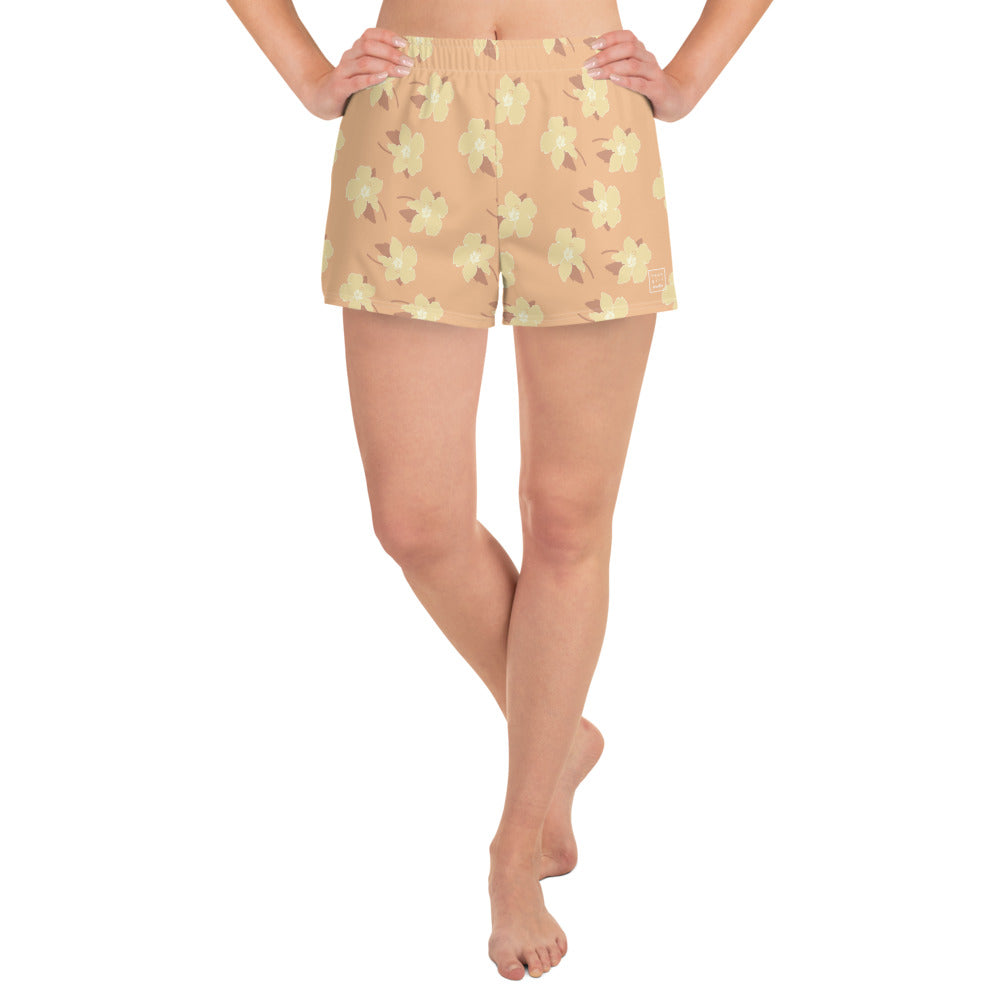 flower power women’s recycled athletic shorts