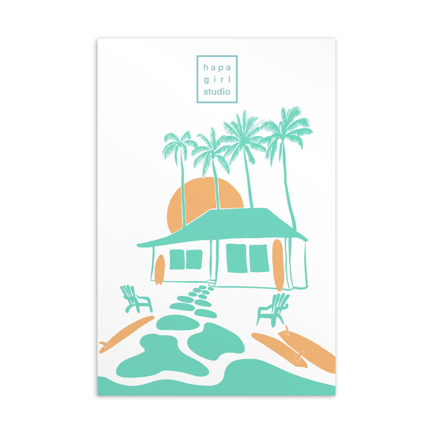 surf shack postcard