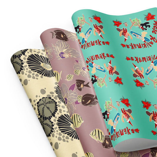 mele kalikimaka gift wrapping paper sheets