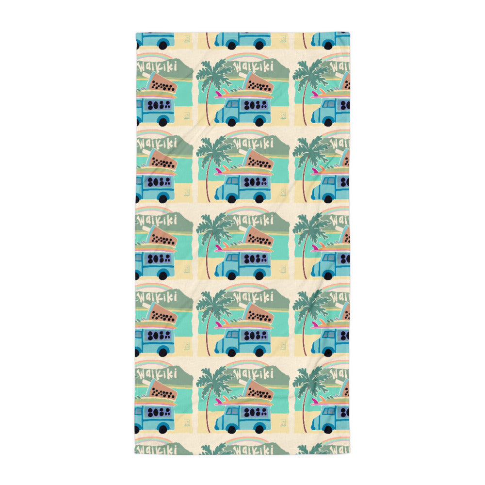 waikiki boba tea towel