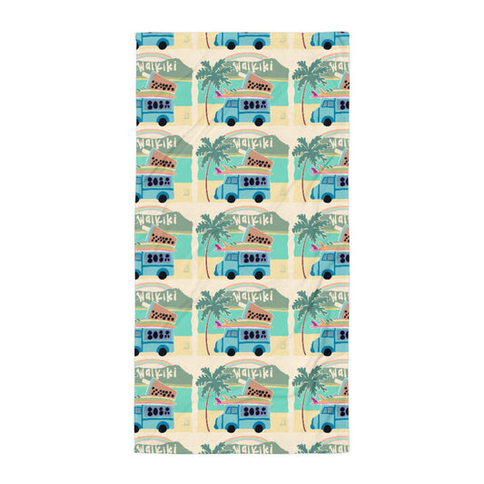 waikiki boba tea towel